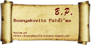 Bosnyakovits Palóma névjegykártya